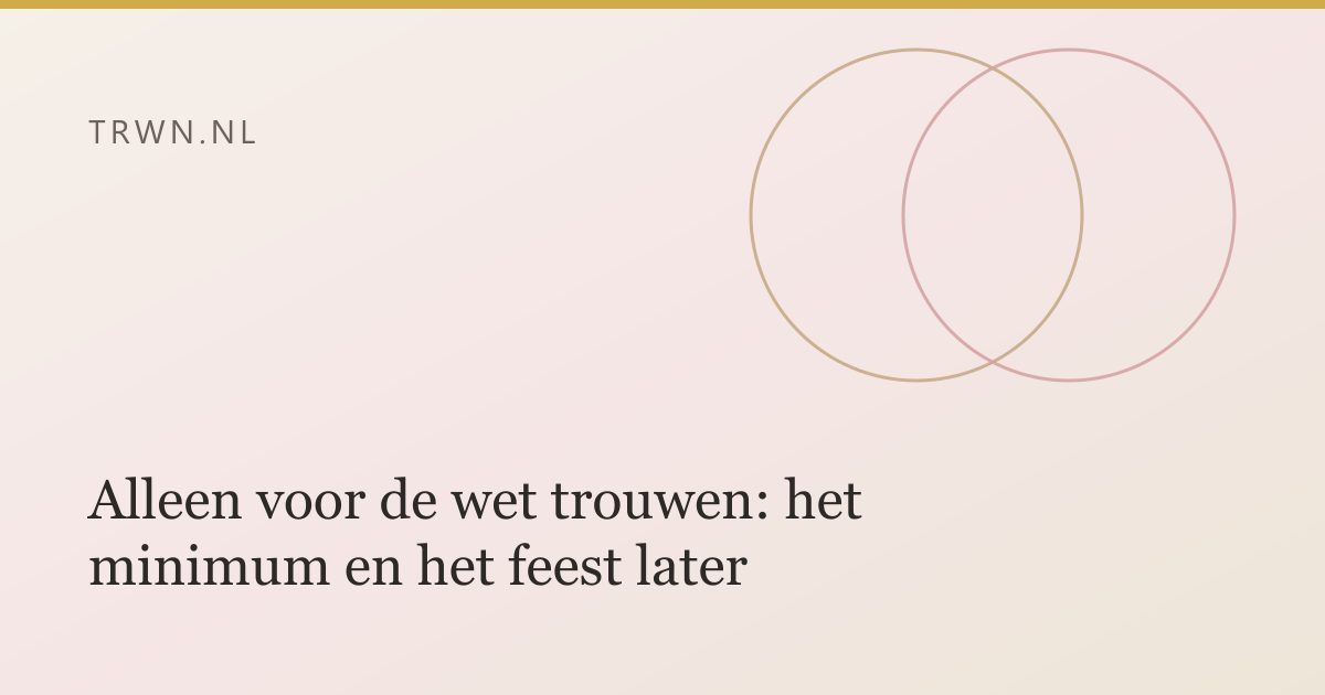 Alleen voor de wet trouwen: het minimum en het feest later — trwn blog
