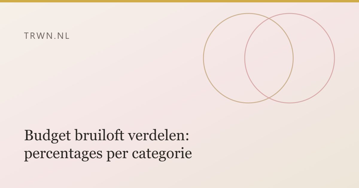 Budget bruiloft verdelen: percentages per categorie — trwn blog