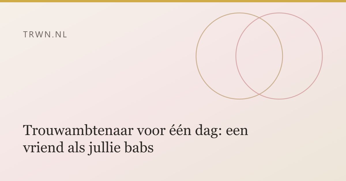 Trouwambtenaar voor één dag: een vriend als jullie babs — trwn blog
